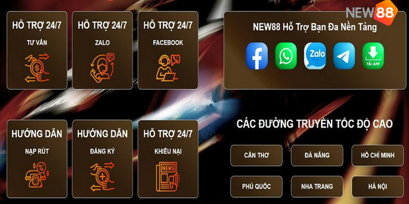 Liên hệ với New88 bằng nhiều hình thức khác nhau